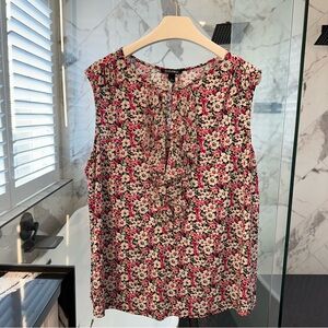 Roz & Ali Pink and White Sleeveless Blouse